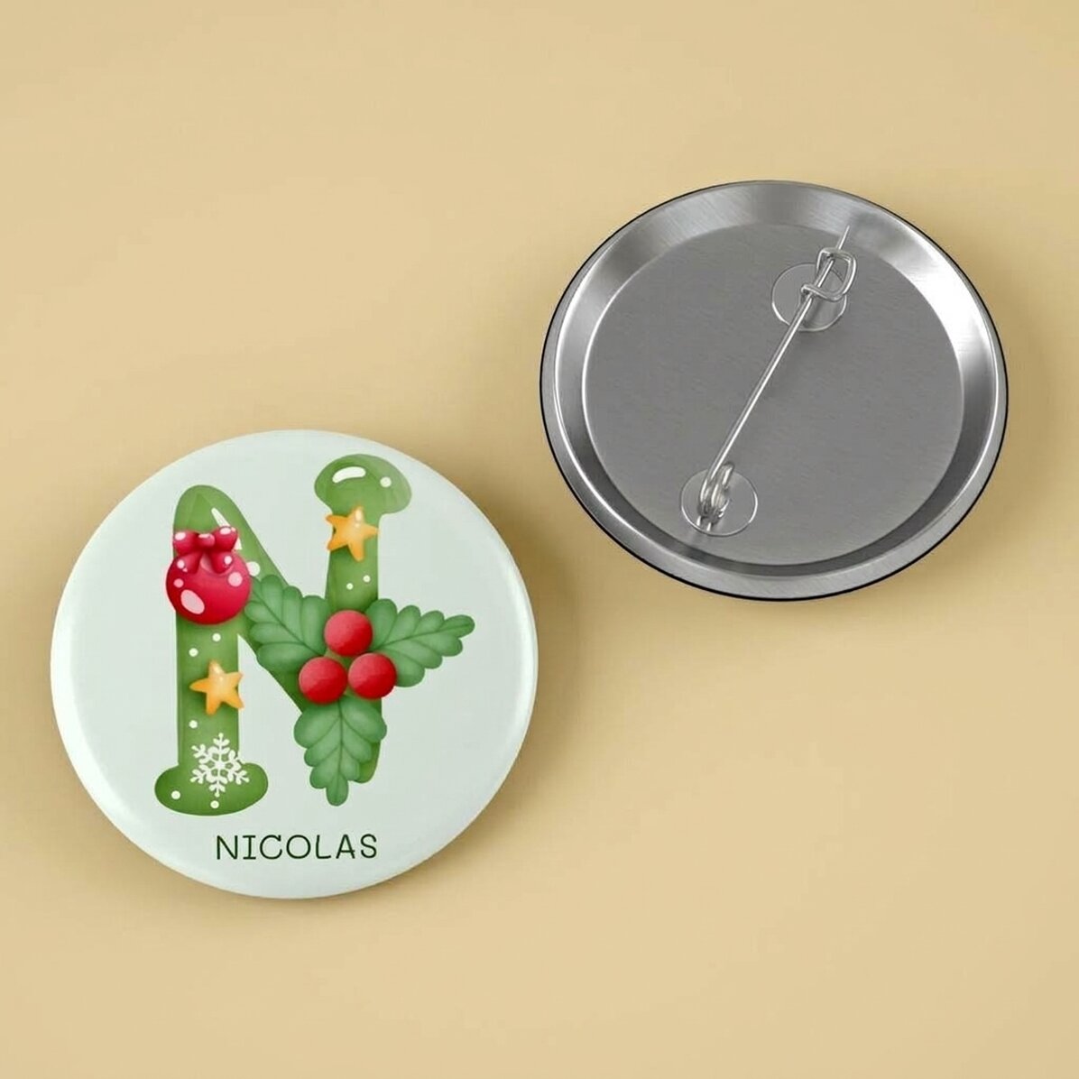 Spilla personalizzata con scritta - Natale