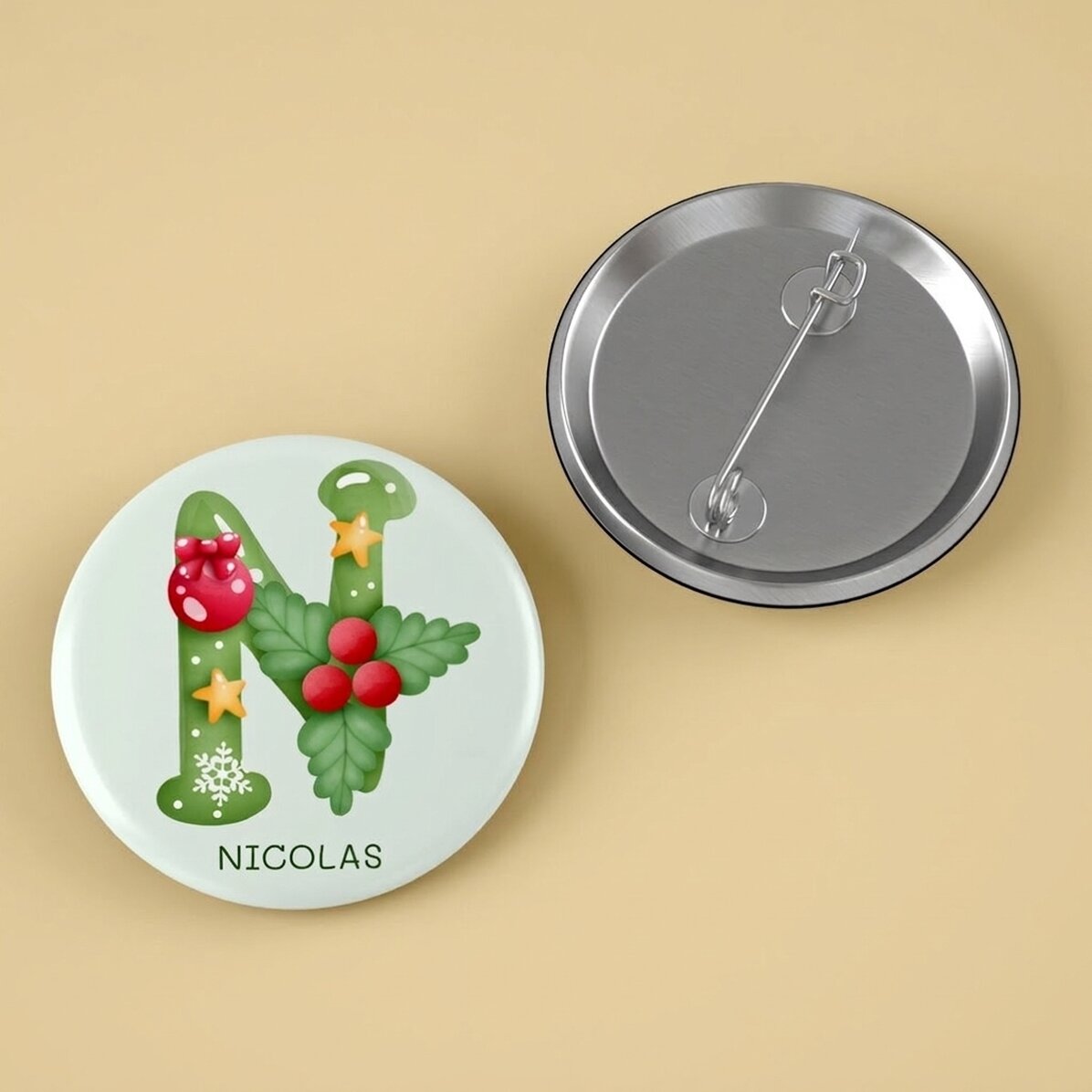 Spilla personalizzata con scritta - Natale