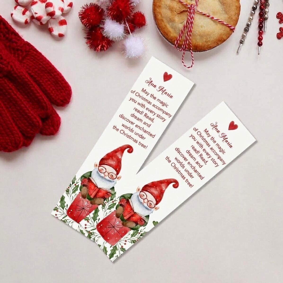 Segnalibro personalizzato con testo - Babbo Natale