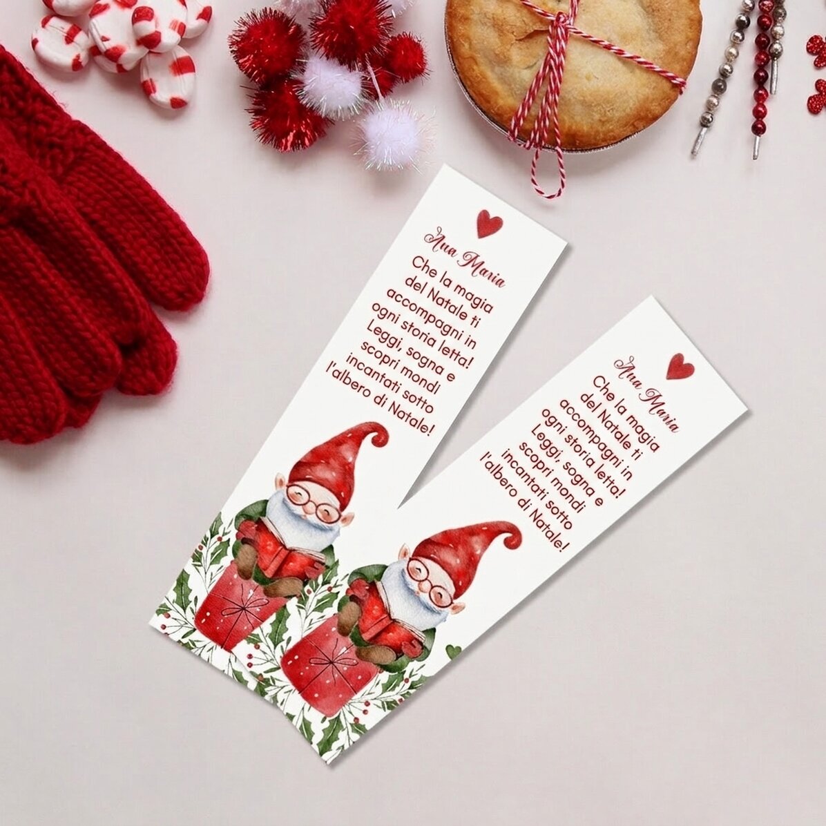 Segnalibro personalizzato con testo - Babbo Natale