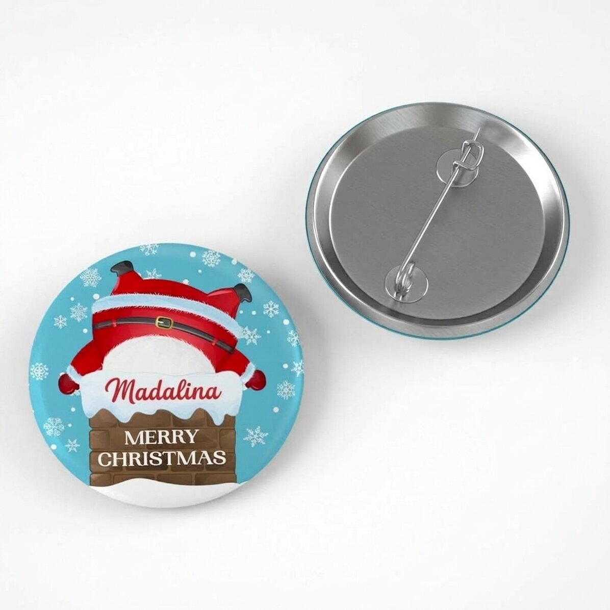Spilla personalizzata con scritta - Babbo Natale