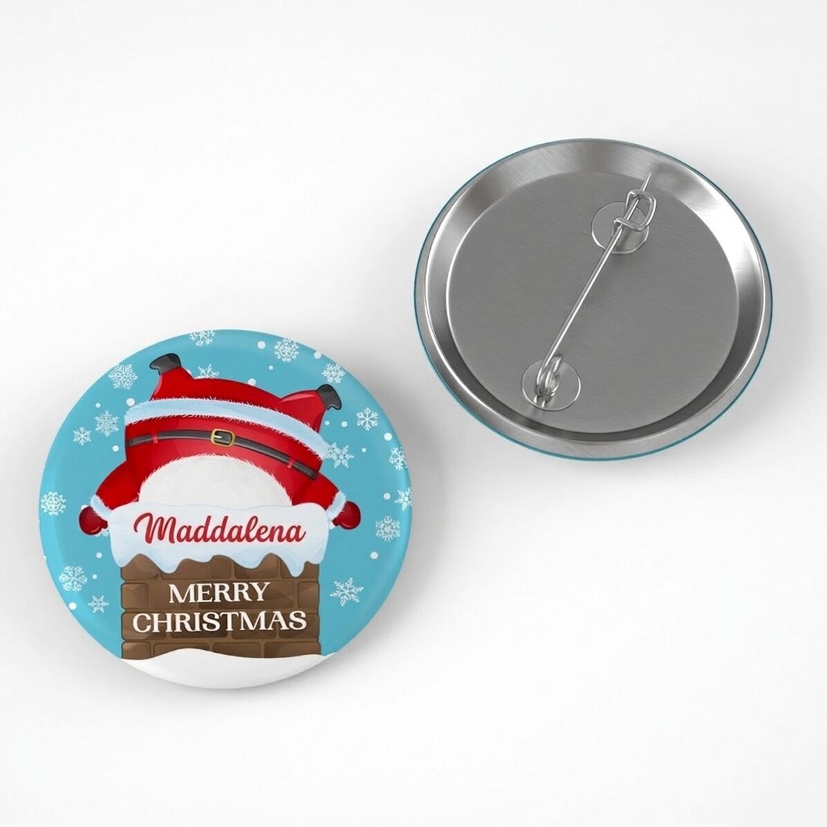 Spilla personalizzata con scritta - Babbo Natale