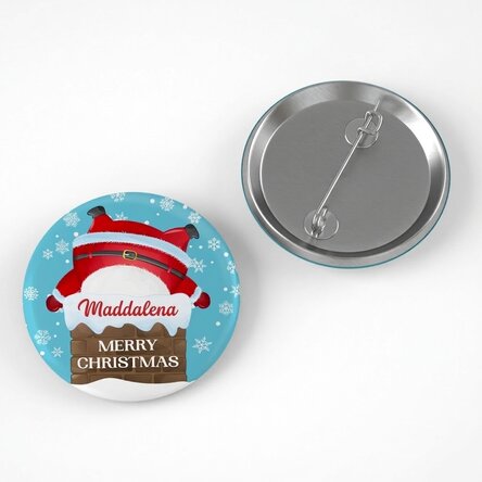 Spilla personalizzata con scritta - Babbo Natale