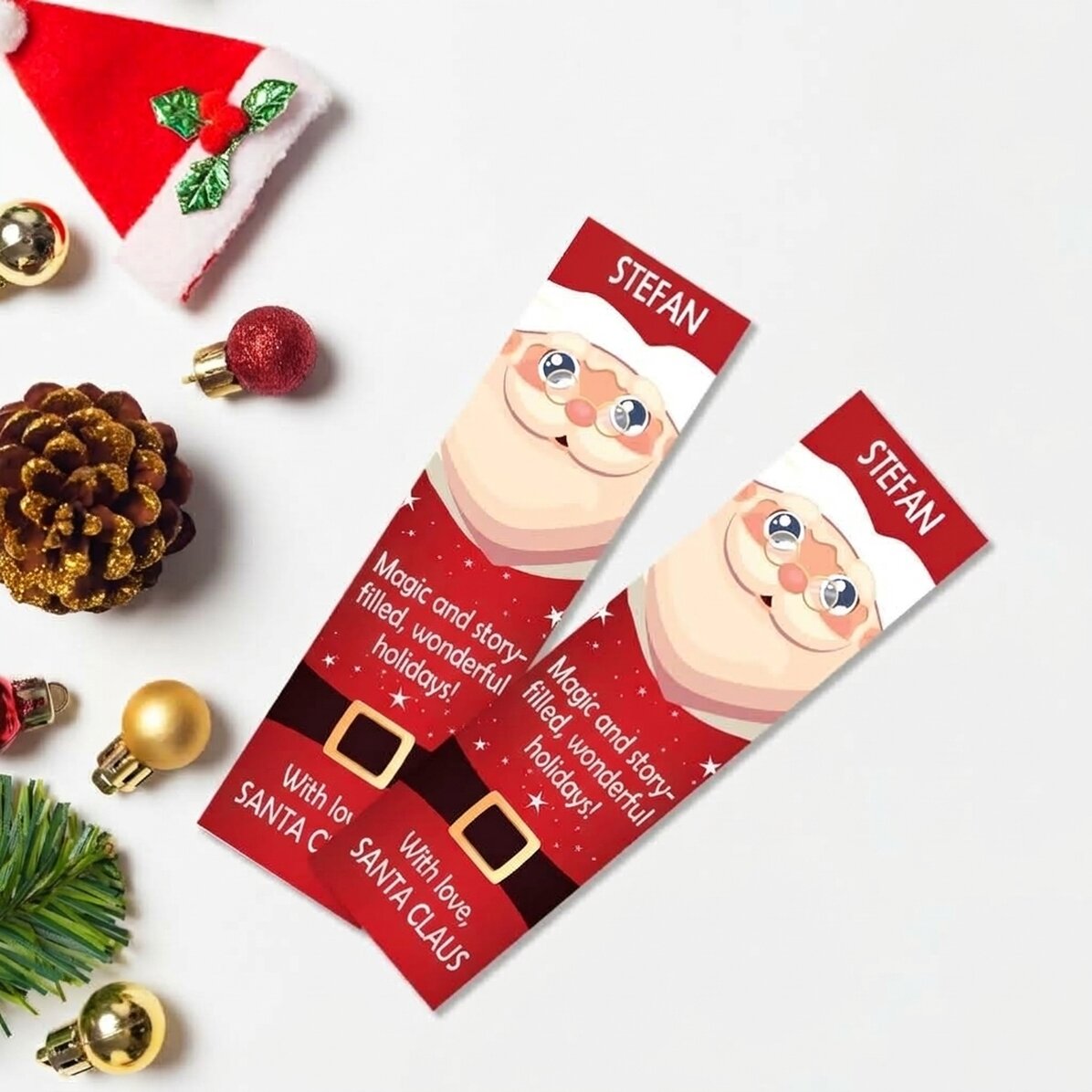 Segnalibro personalizzato con dedica - Con affetto, Babbo Natale