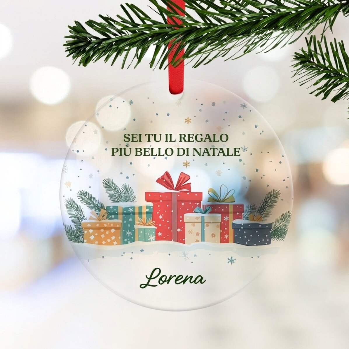 Ciondolo rotondo personalizzato con messaggio - Il regalo più bello