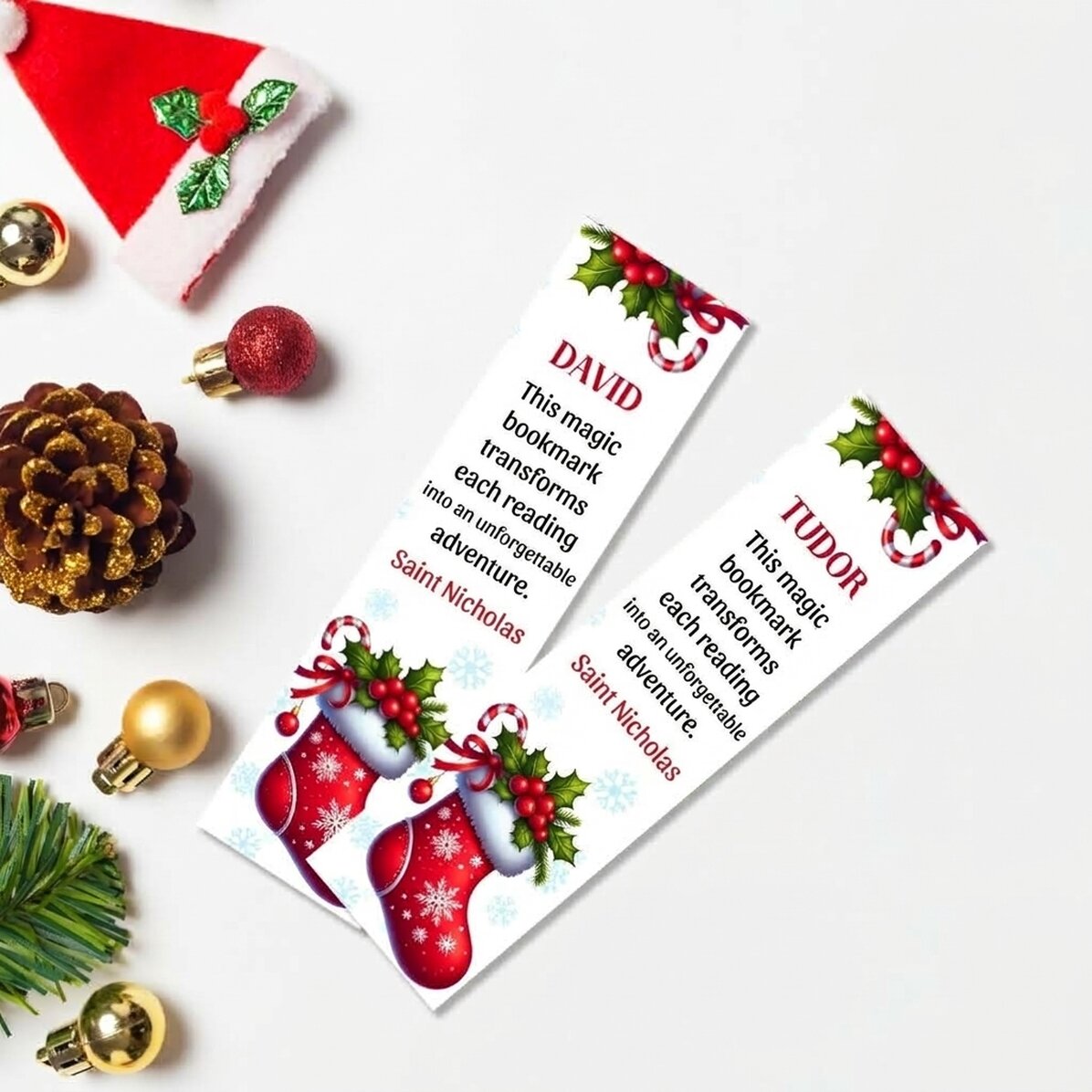 Segnalibro personalizzato con dedica - Con affetto, Babbo Natale