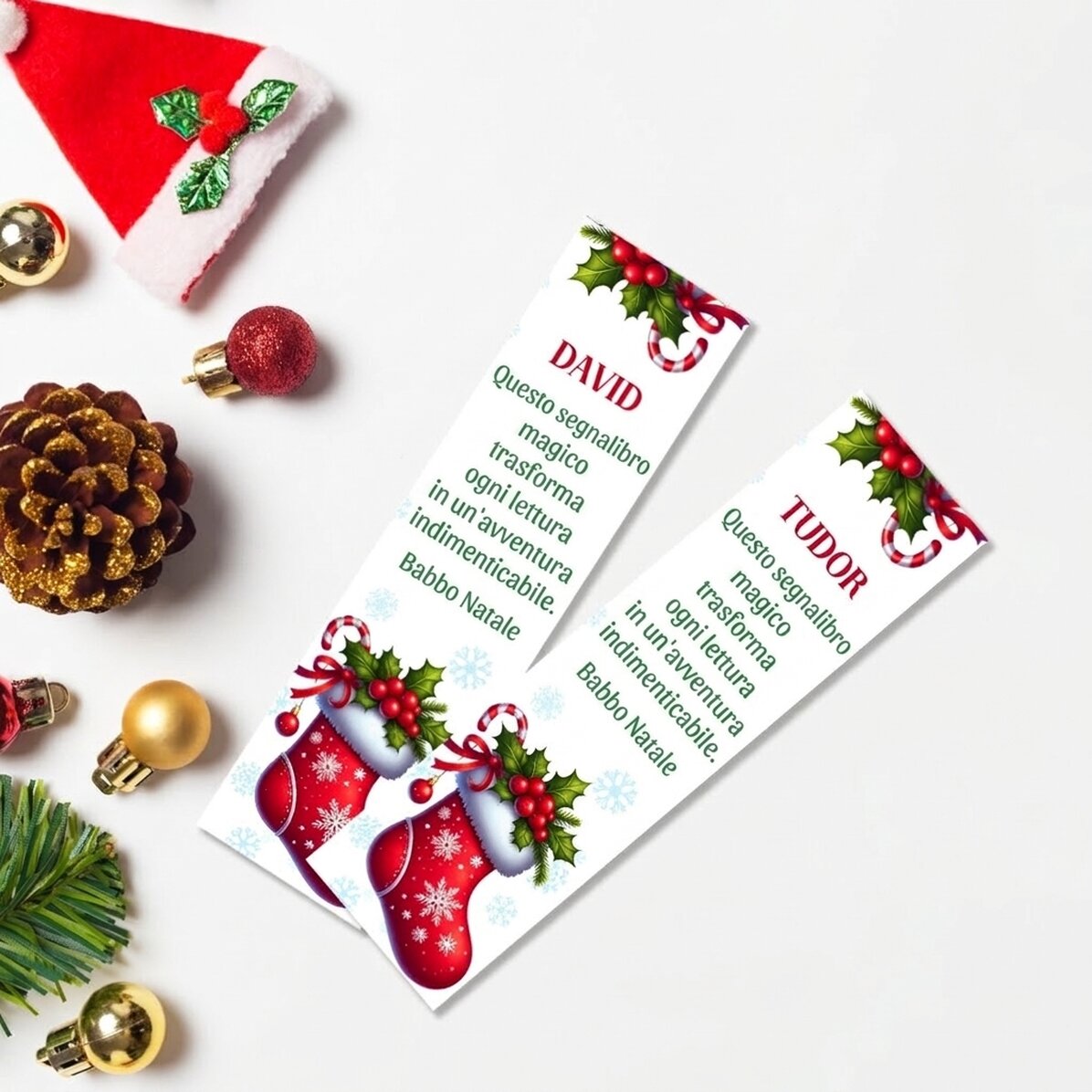 Segnalibro personalizzato con dedica - Con affetto, Babbo Natale