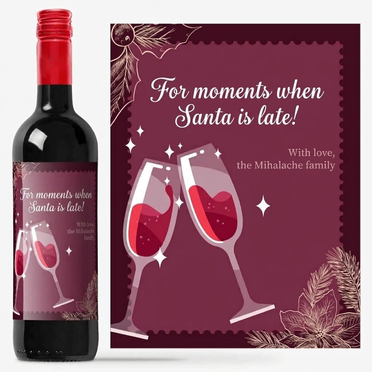 Vino personalizzato con messaggio - Momenti natalizi