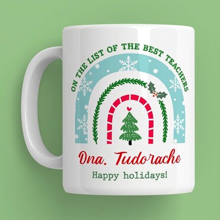 Tazza personalizzata con messaggio per gli insegnanti - Natale
