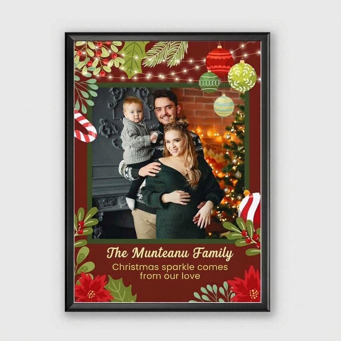 Quadro personalizzato con una foto e un testo - La magia del Natale