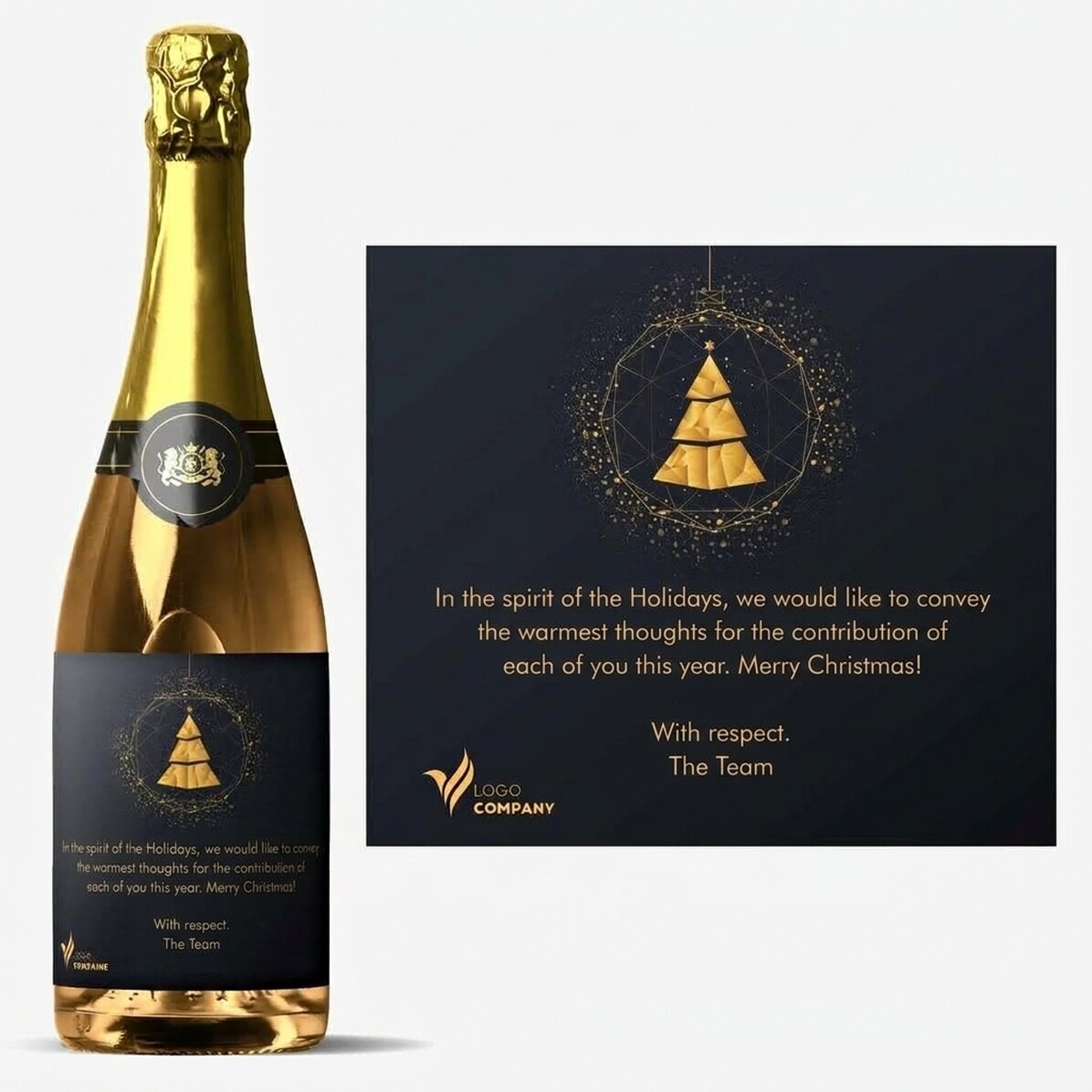 Spumante personalizzato con logo e messaggio - Gold