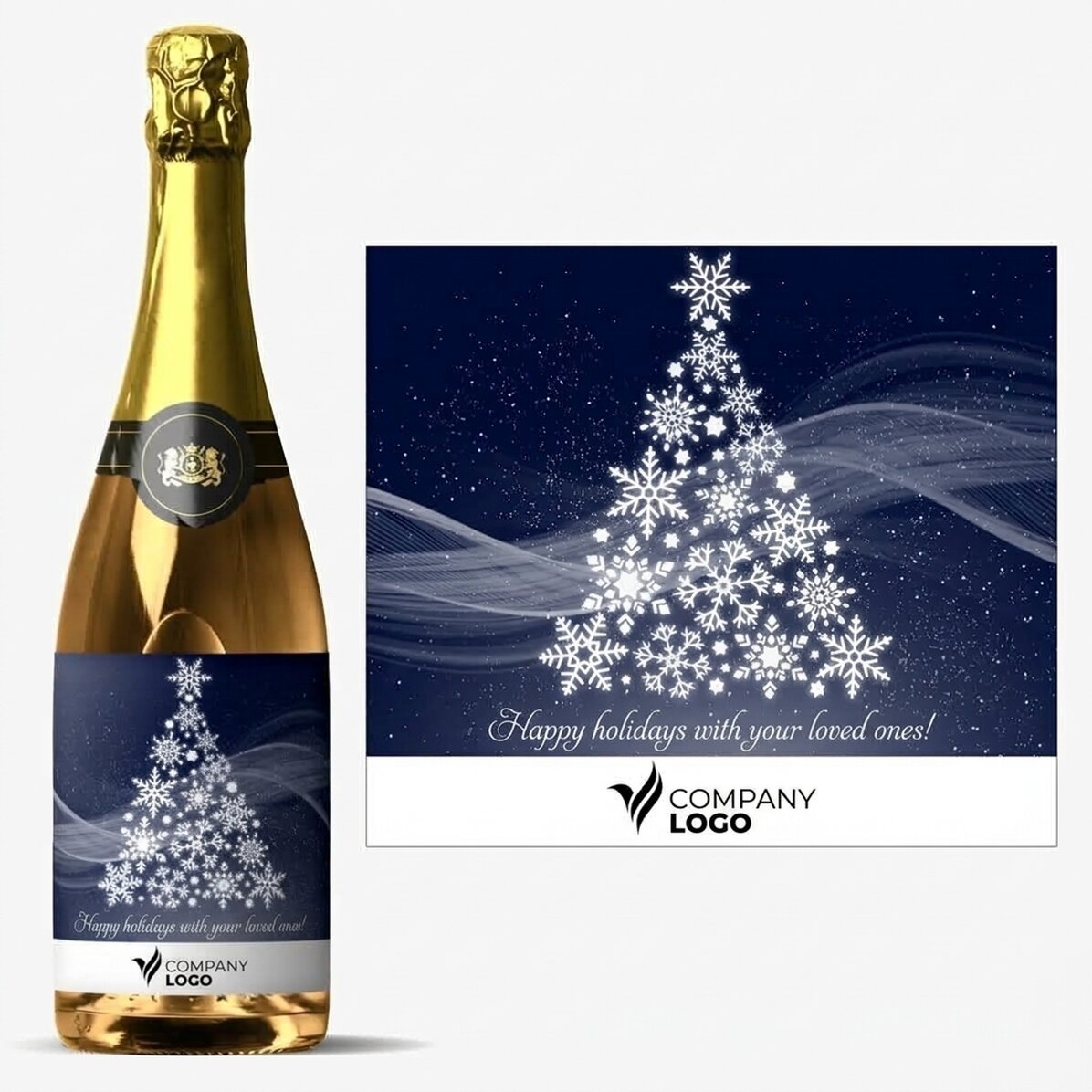 Spumante personalizzato con logo e messaggio - Buon Natale!