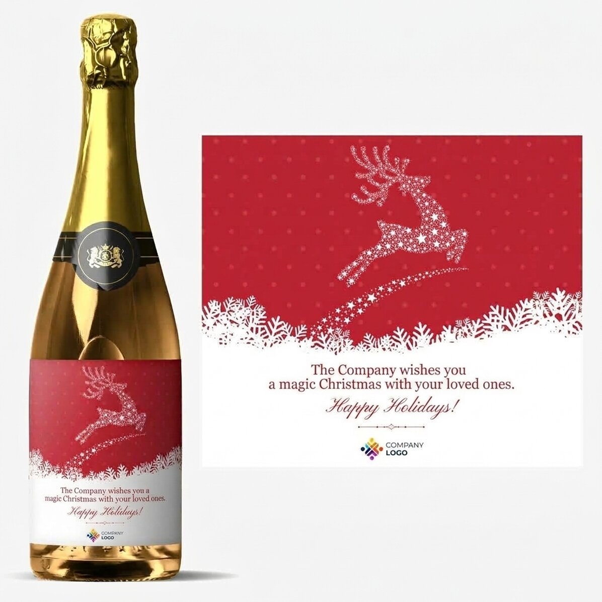 Spumante personalizzato con logo e messaggio - La magia del Natale