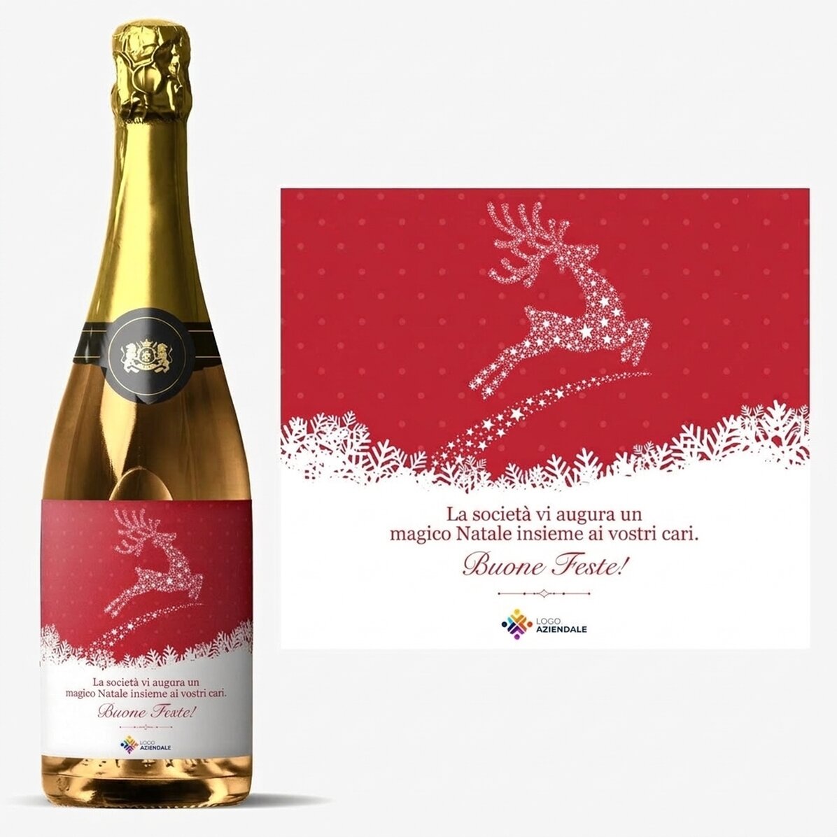 Spumante personalizzato con logo e messaggio - La magia del Natale