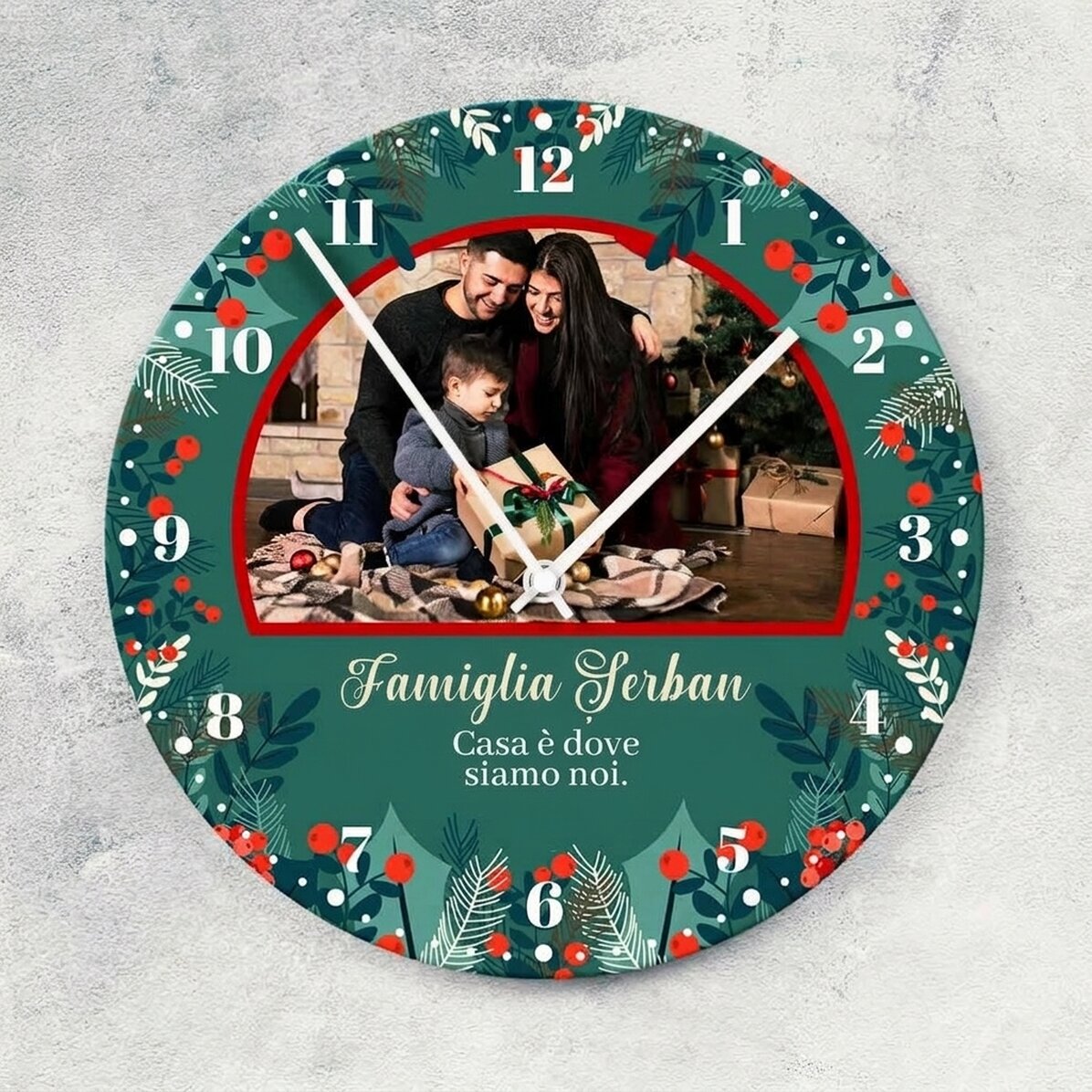 Orologio personalizzato con testo e foto - Il tempo per la famiglia