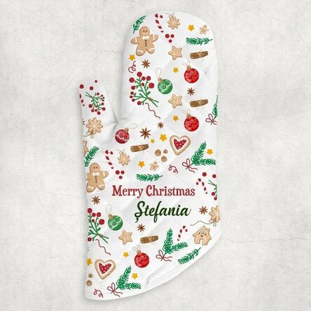 Guanto da cucina personalizzato con scritta - Dolce Natale