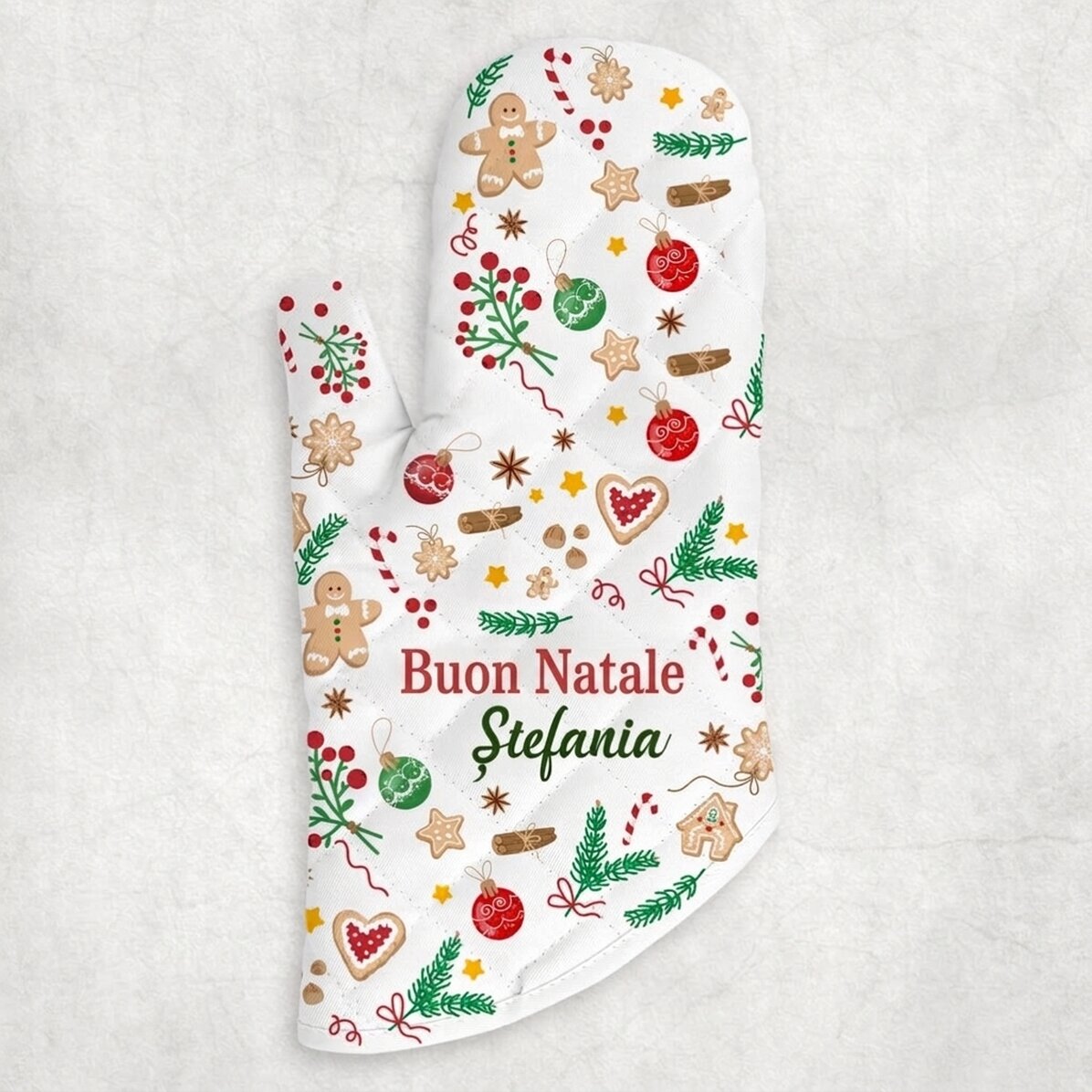 Guanto da cucina personalizzato con scritta - Dolce Natale