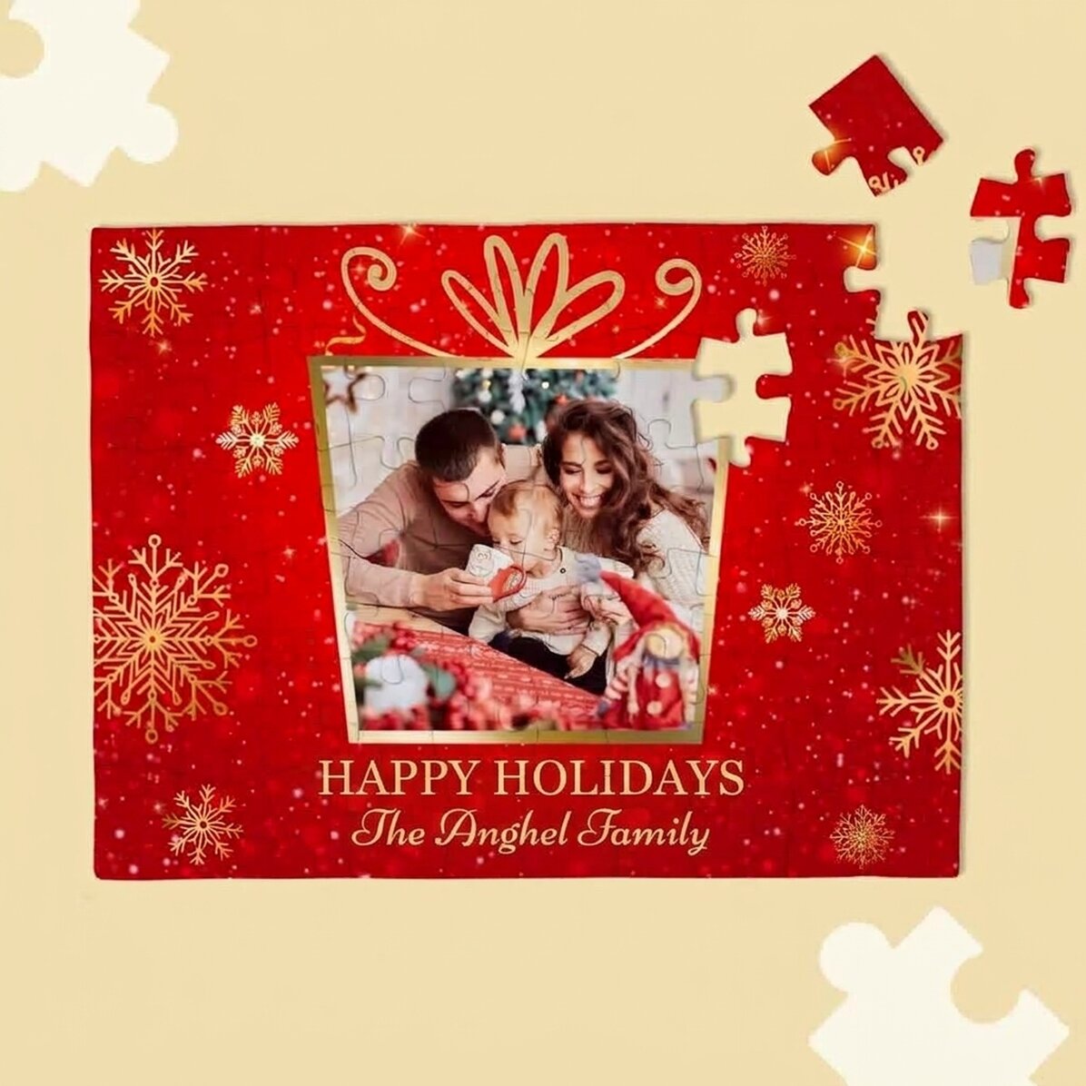 Puzzle personalizzato con foto e testo - Regalo di Natale