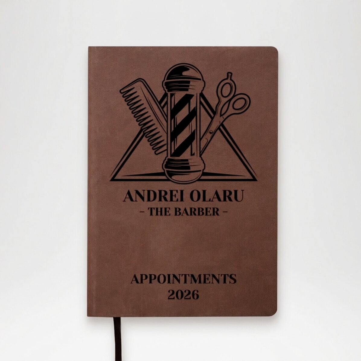 Agenda in pelle personalizzata con scritta - The barber