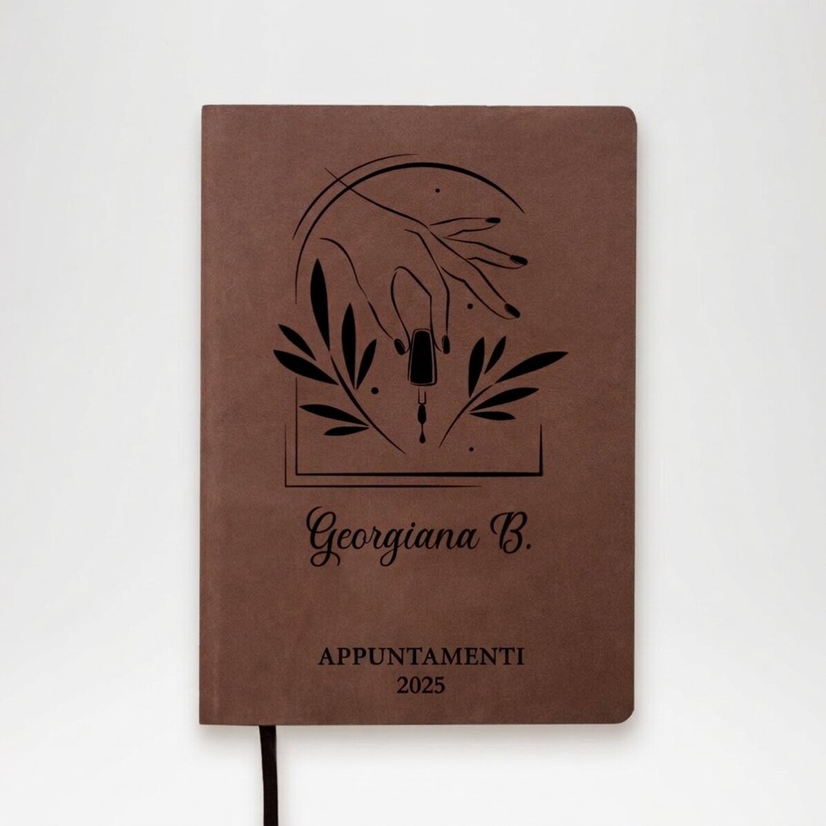 Agenda in pelle personalizzata con scritta - Nails artist