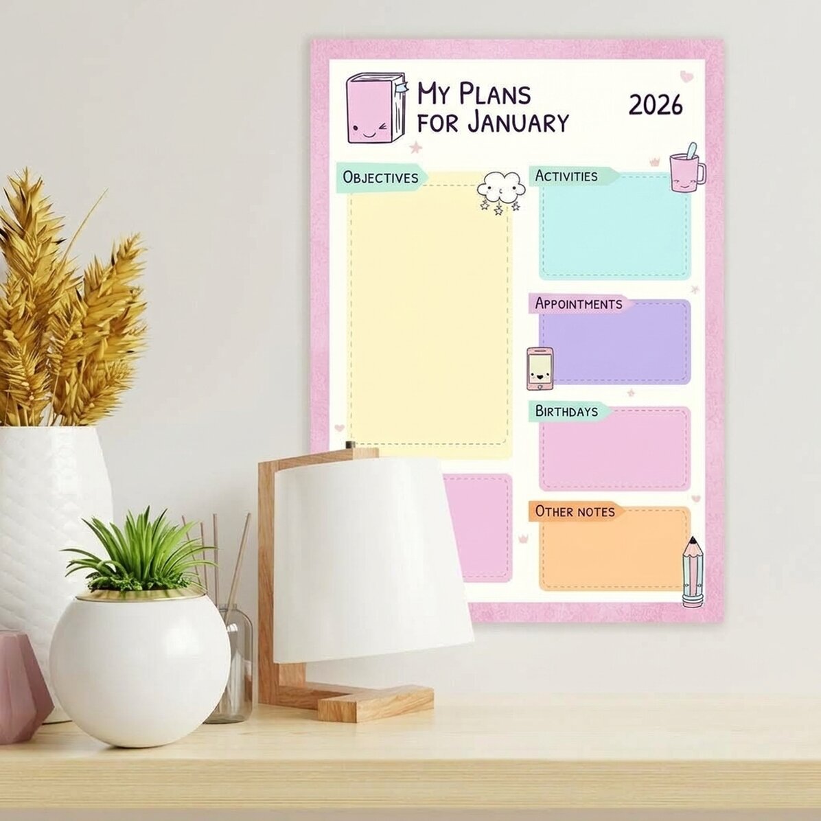 Poster personalizzato - Agenda Pastel