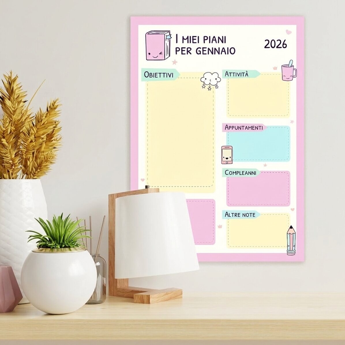Poster personalizzato - Agenda Pastel