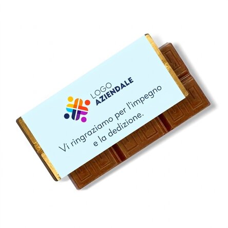 Mini tavoletta di cioccolato personalizzata con logo e messaggio
