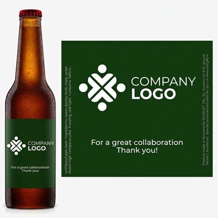 Birra personalizzata con logo e testo