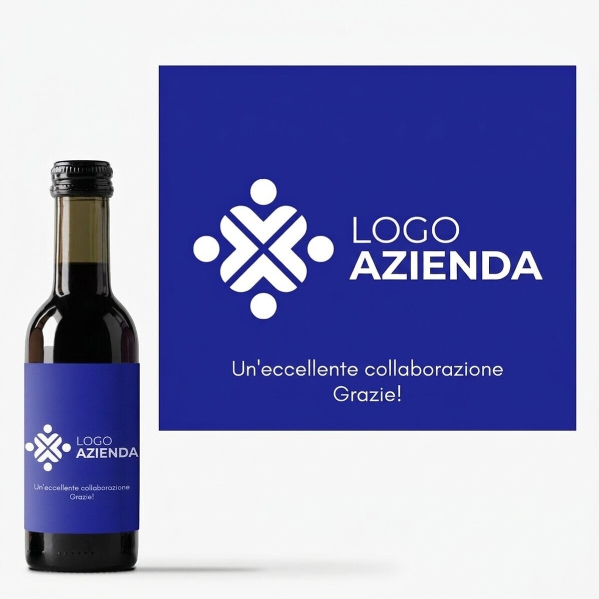 Mini bottiglia di vino personalizzata con logo e testo