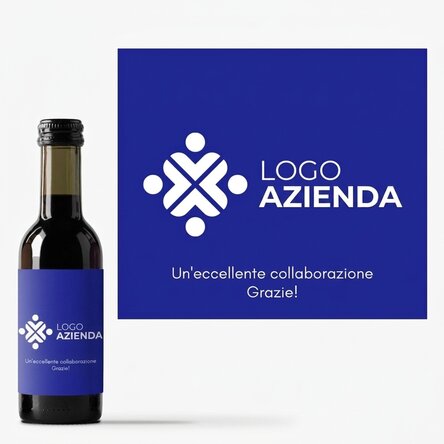 Mini bottiglia di vino personalizzata con logo e testo