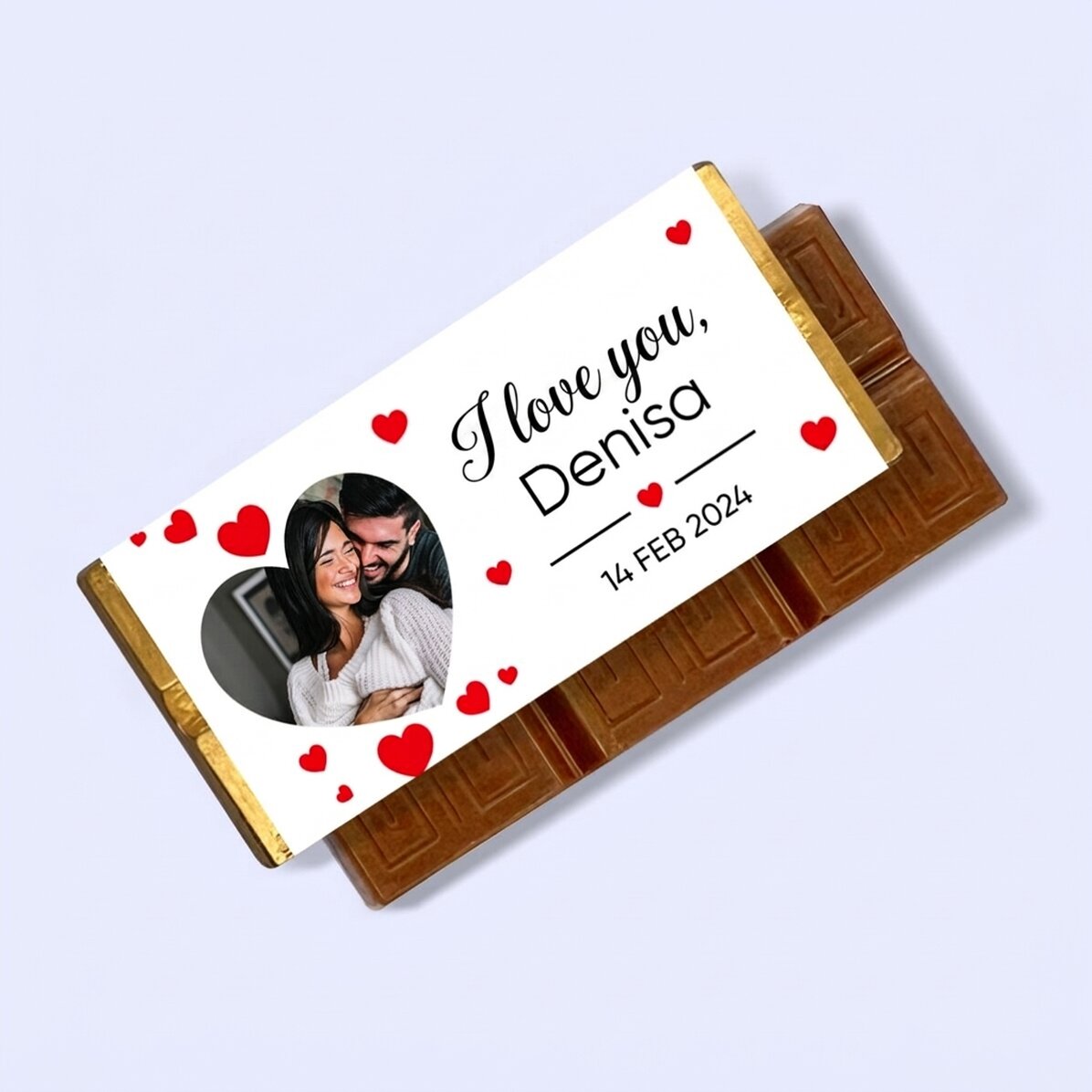 Mini tavoletta di cioccolato personalizzata con una foto e un messaggio - Ti amo