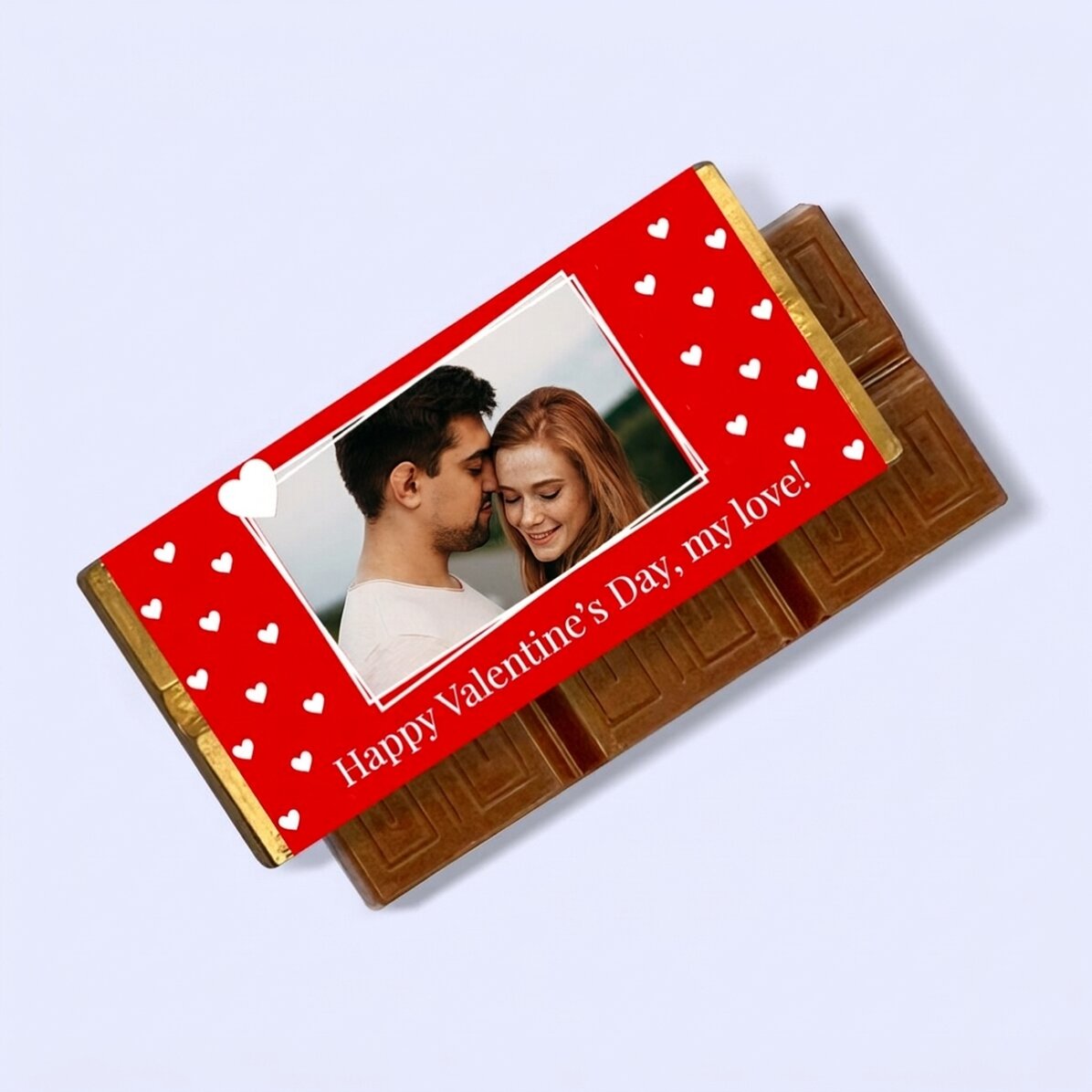 Mini tavoletta di cioccolato personalizzata con una foto e un messaggio - Love