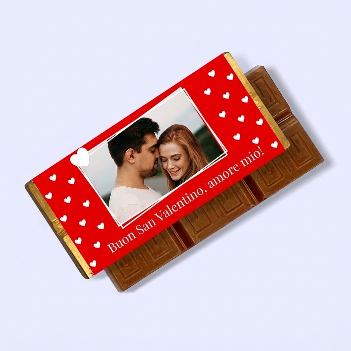 Mini tavoletta di cioccolato personalizzata con una foto e un messaggio - Love