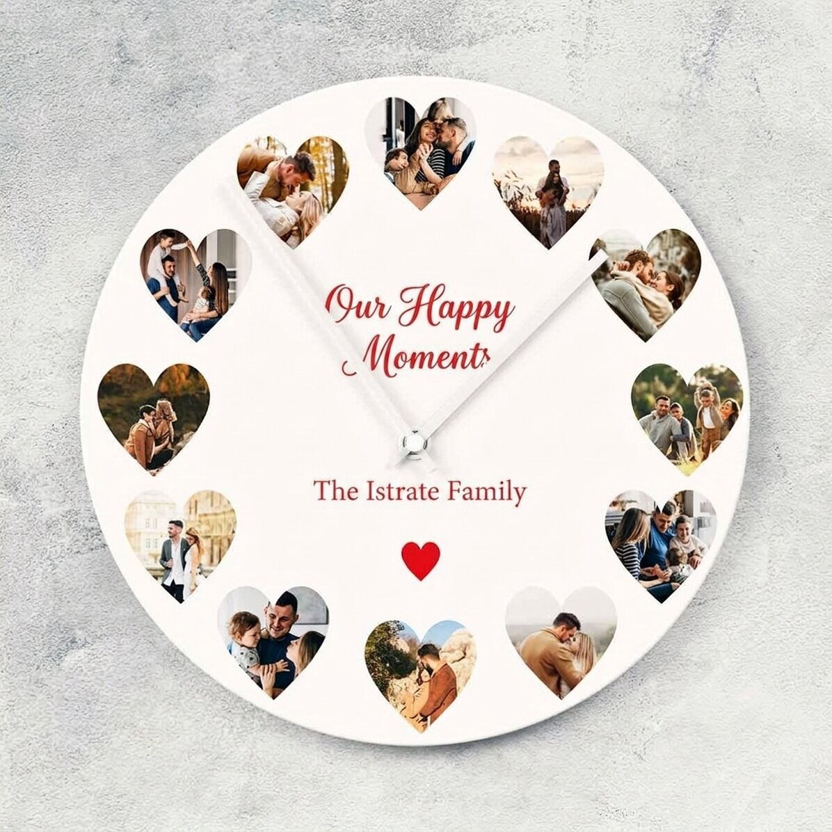 Orologio personalizzato con 12 foto e testo - I nostri momenti