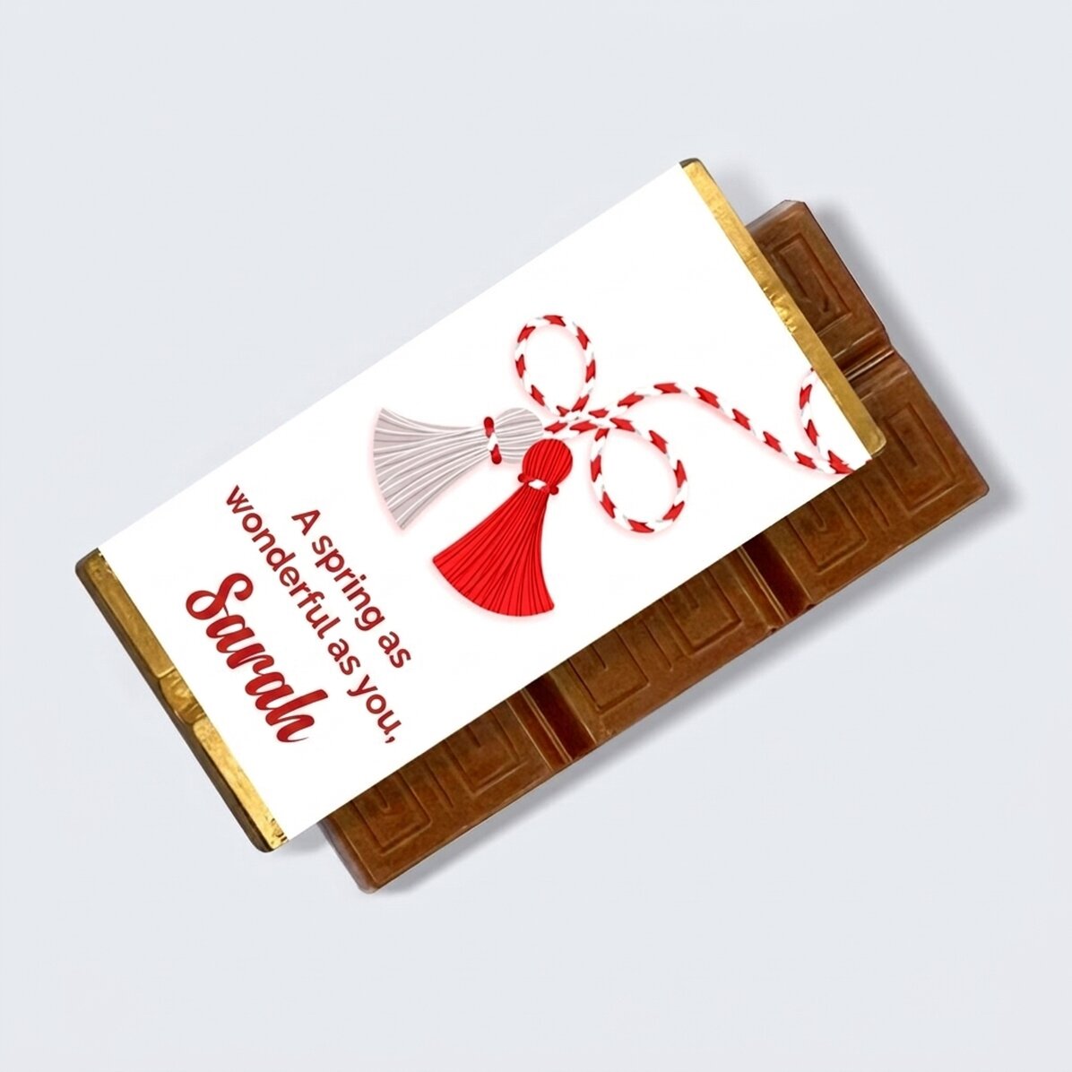 Mini tavoletta di cioccolato personalizzata con un messaggio