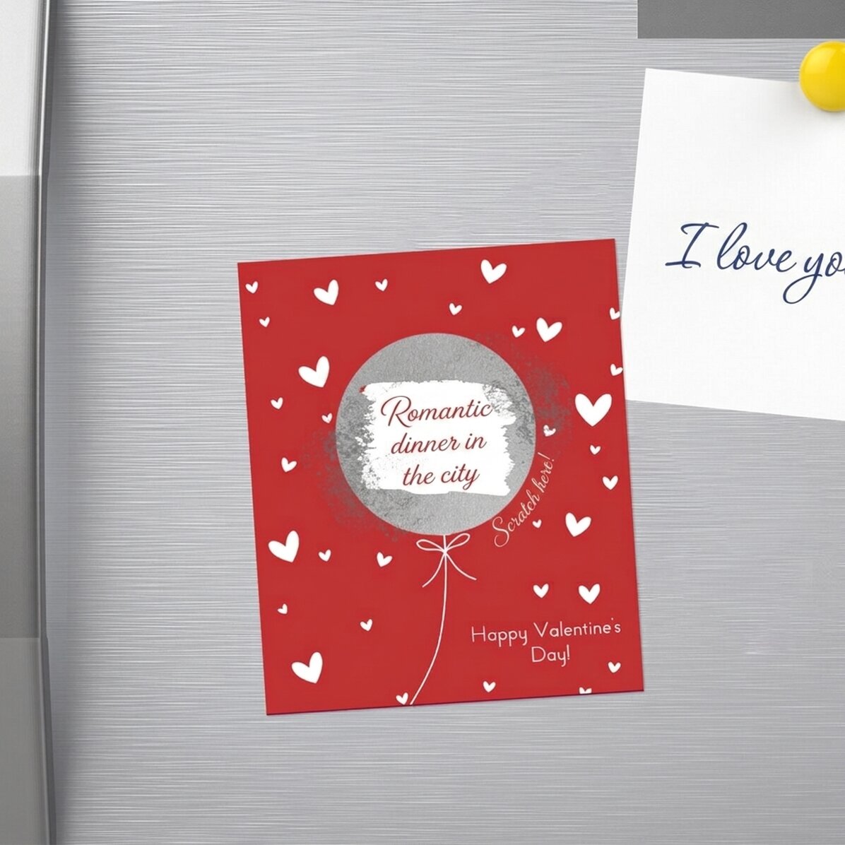 Magnete da grattare 10x12 cm personalizzato con la scritta "Love"