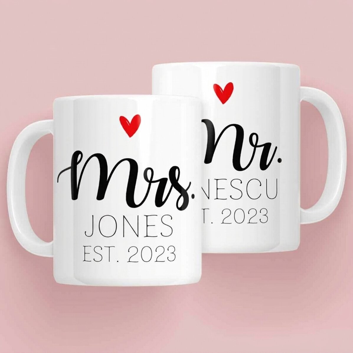 Tazze per coppie con scritta - Mrs & Mr