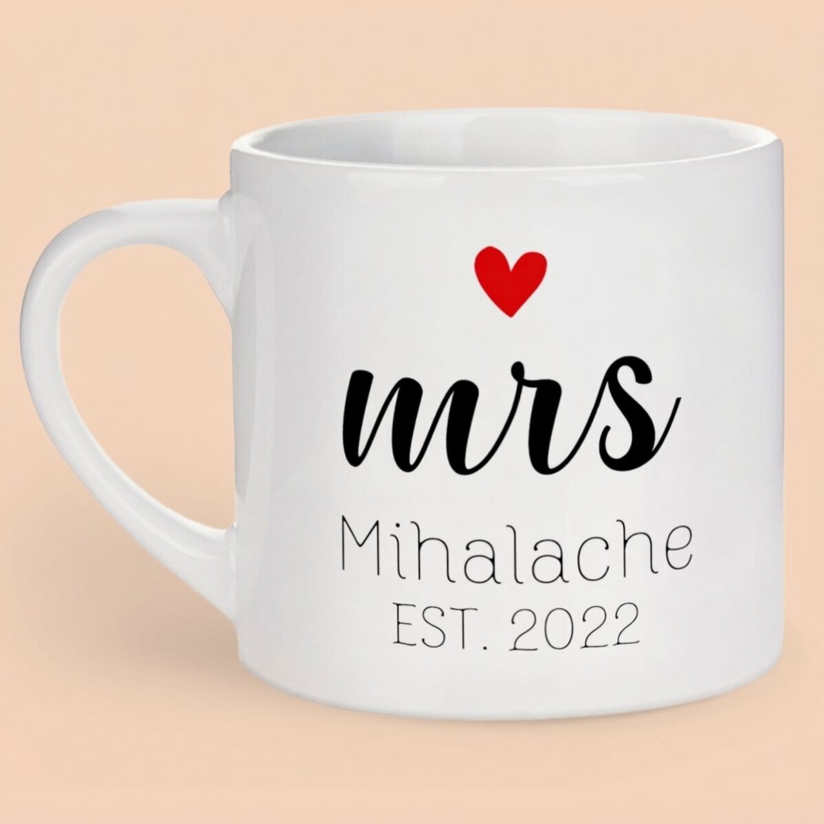 Tazza da caffè personalizzata con messaggio - Mrs & Mr