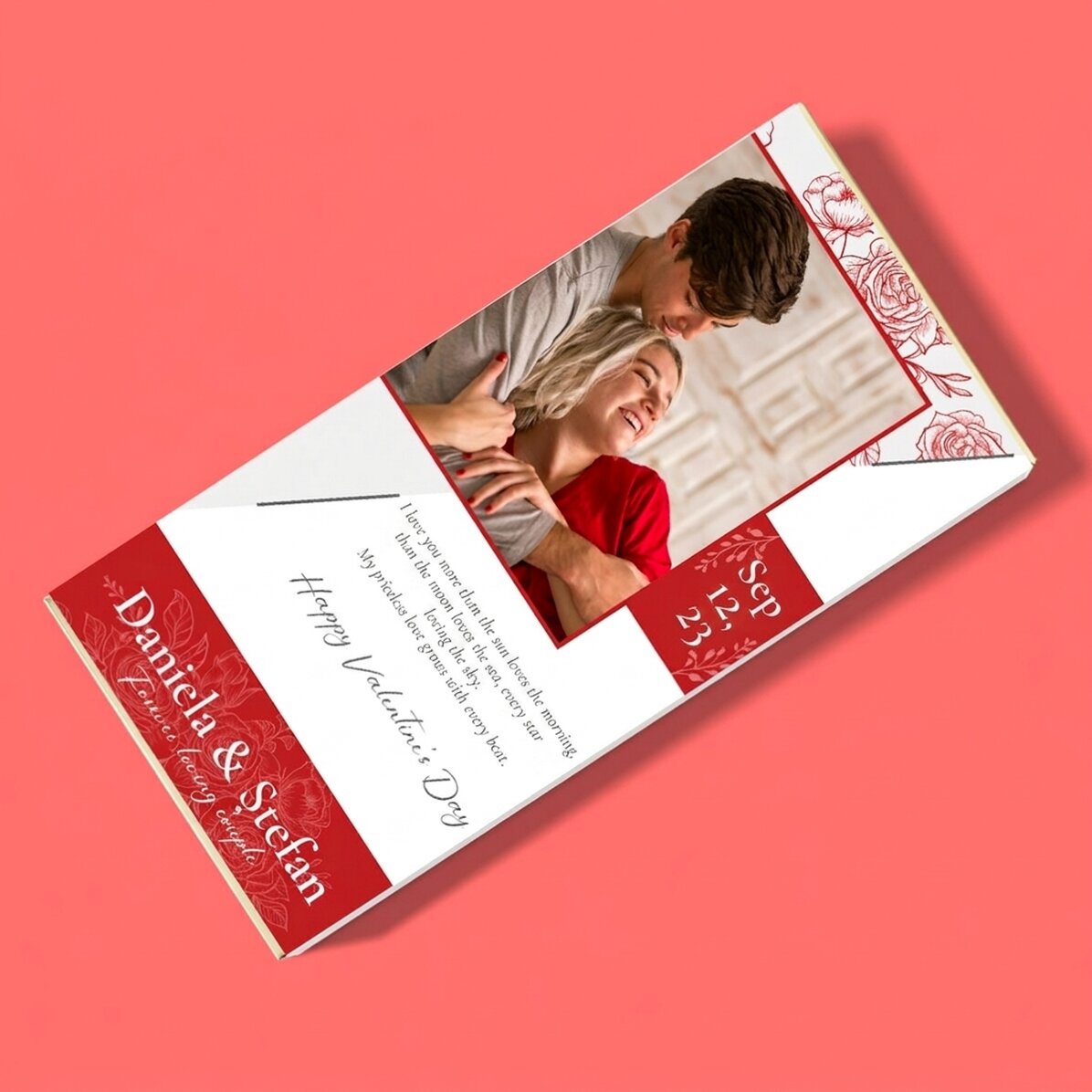 Cioccolato personalizzato con foto e testo - Love & Roses