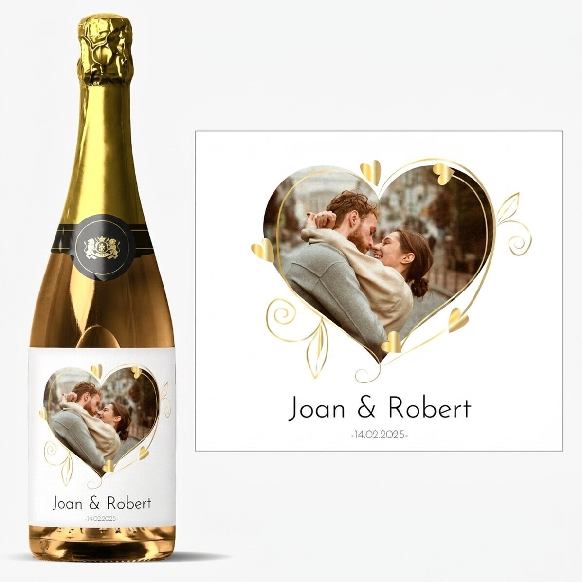 Spumante personalizzato con foto e messaggio - Love