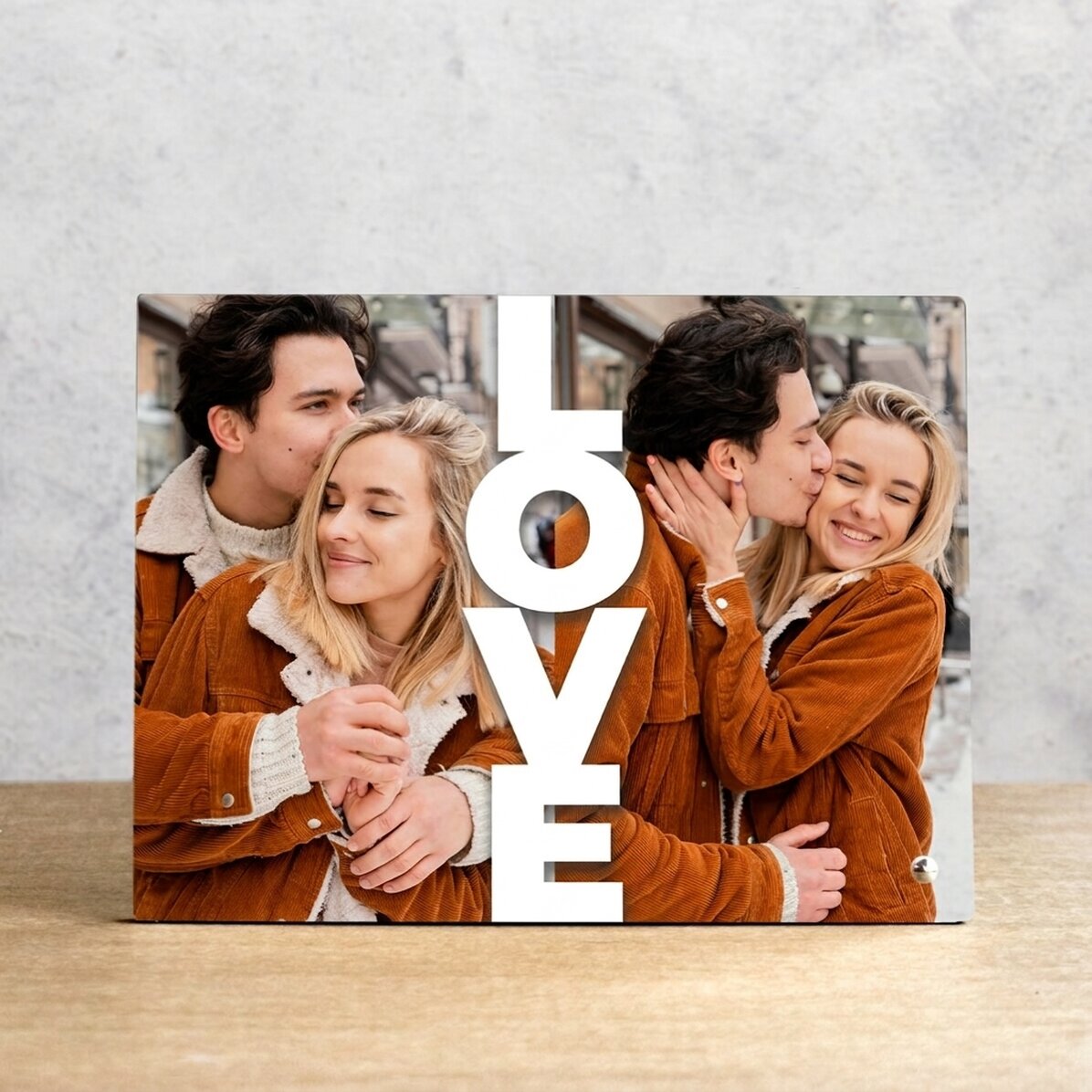 Cornice da scrivania personalizzata con 2 foto - LOVE