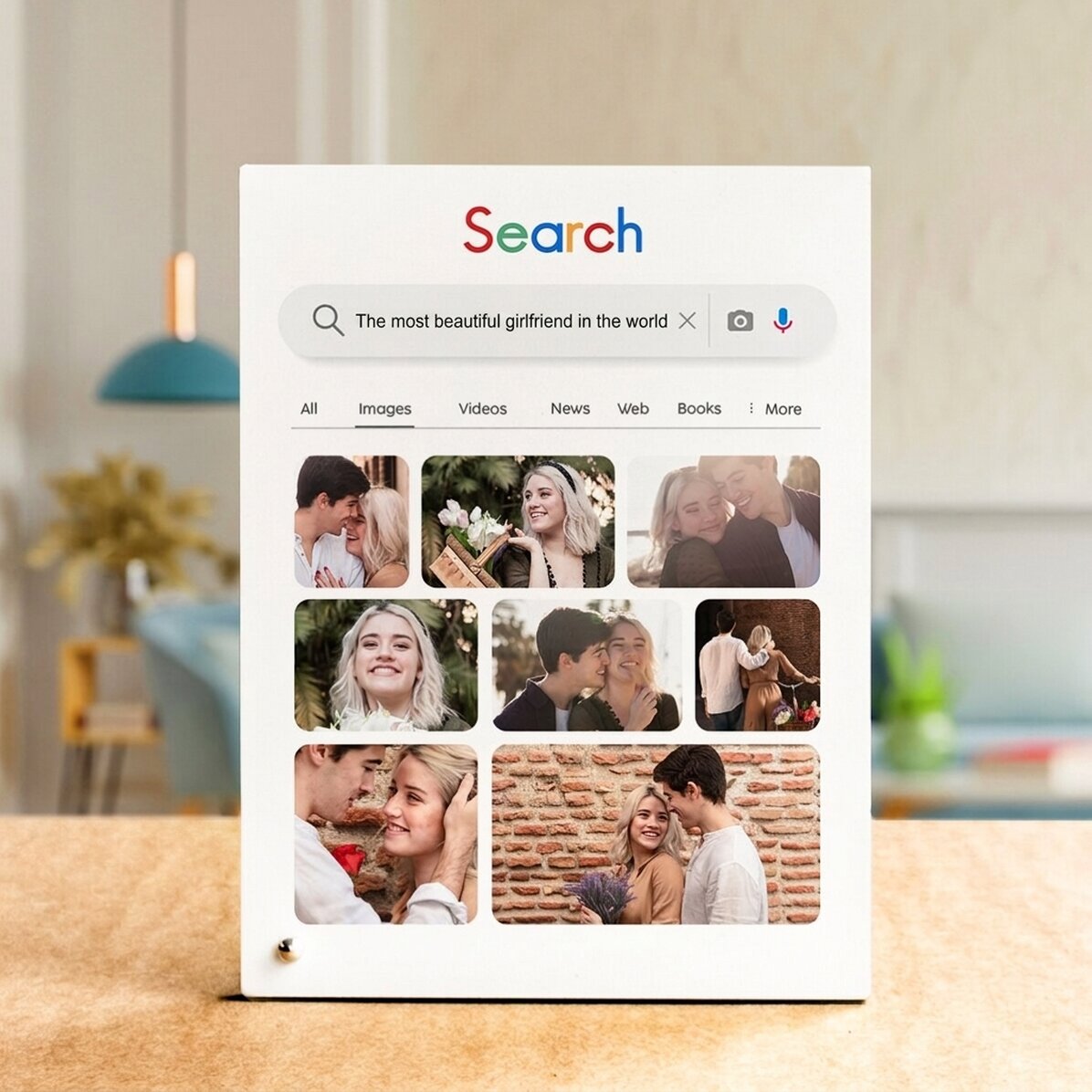 Cornice da scrivania personalizzata con foto e testo - Ricerca