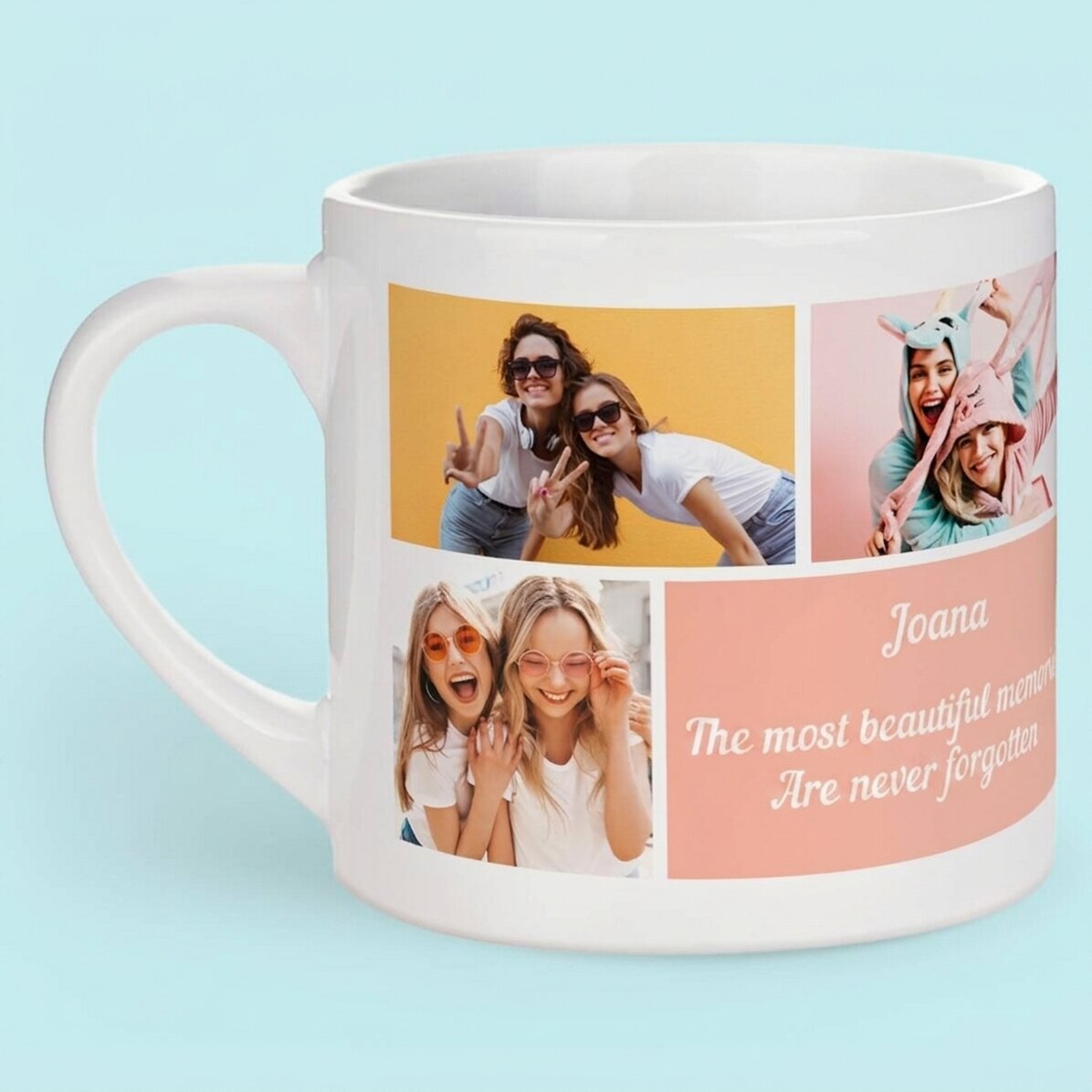 Tazza da caffè personalizzata con 5 foto e testo - I ricordi più belli