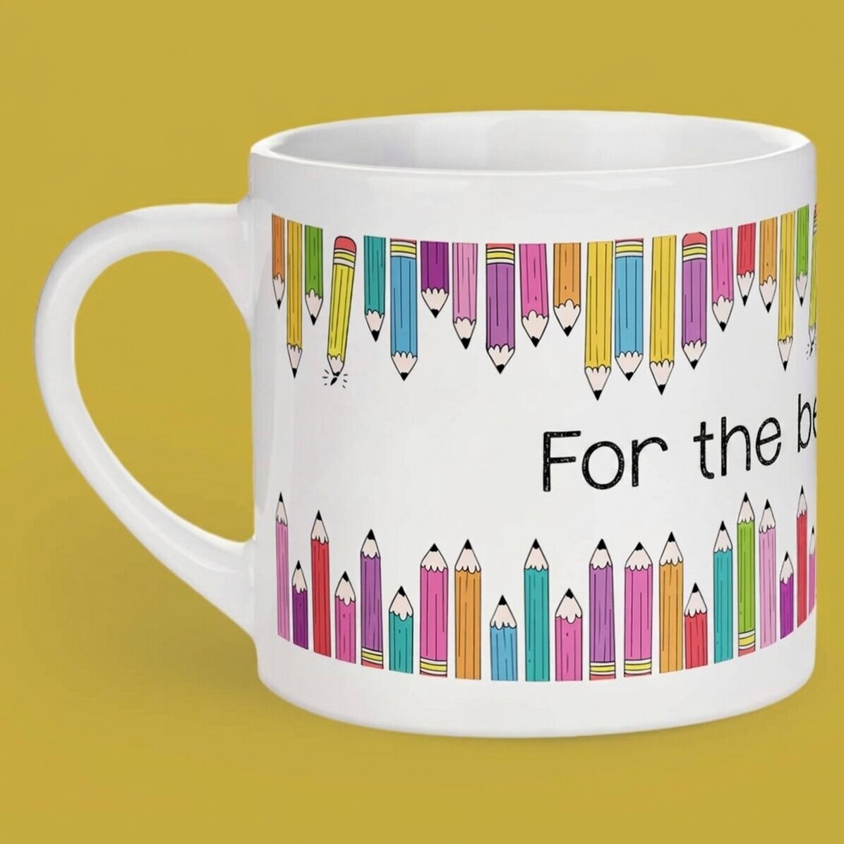 Tazza da caffè personalizzata con scritta - Matite colorate