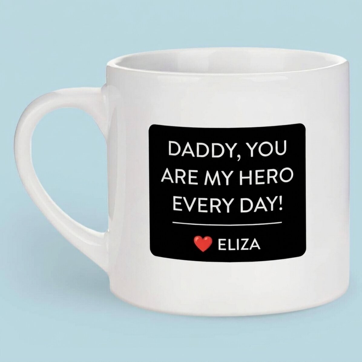 Tazza da caffè personalizzata con testo e foto - Il mio eroe