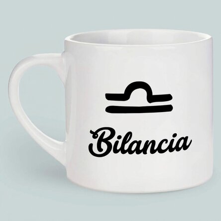 Tazza da caffè personalizzata con foto e testo - Segno zodiacale Bilancia