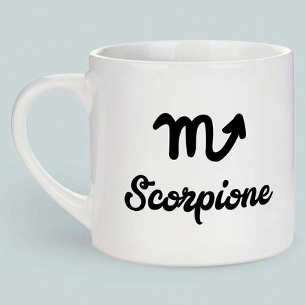 Tazza da caffè personalizzata con foto e testo - Segno zodiacale: Scorpione