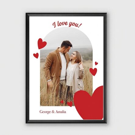 Personalised picture frame with a photo and message - Happy Valentine's Day!