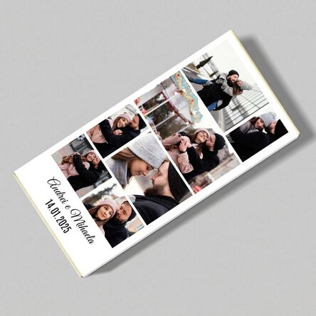 Cioccolato personalizzato con 10 foto e un messaggio