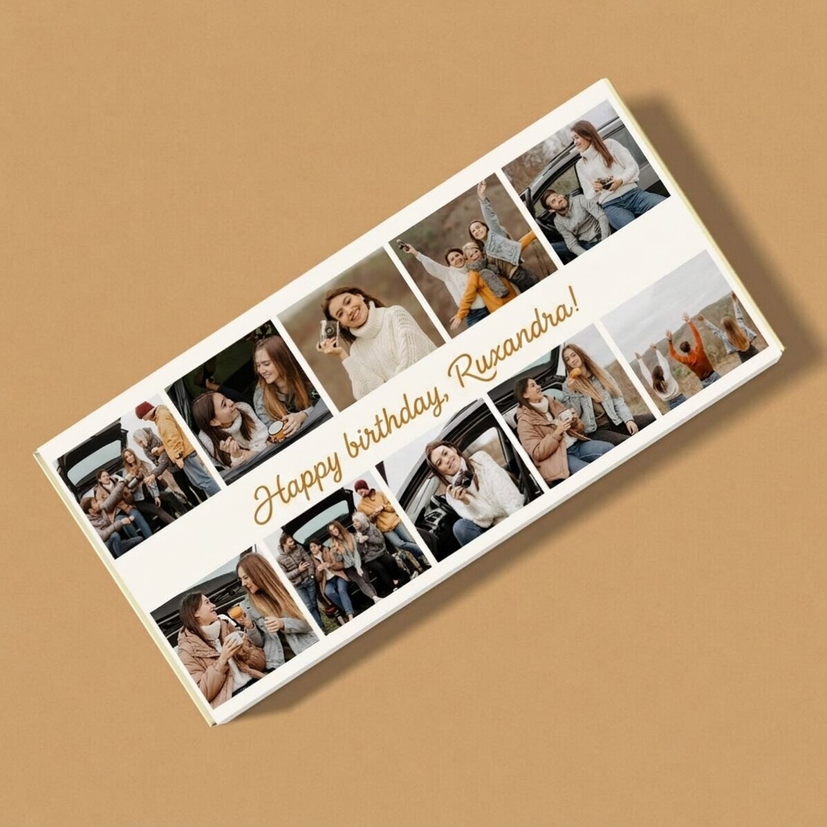Cioccolato personalizzato con 10 foto e un messaggio - Buon compleanno!